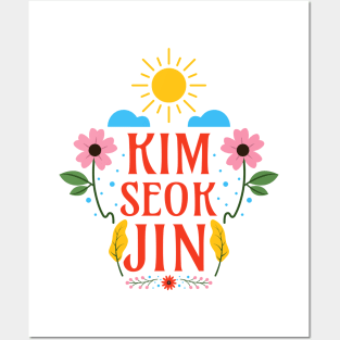 Kim Seokjin - Floral BTS Army Member Jin Kim Seok-jin - Sunny Spring Posters and Art